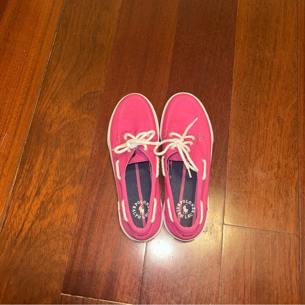Women’s Polo Ralph Lauren Lilia  Pink Canvas sneaker size 8.5B